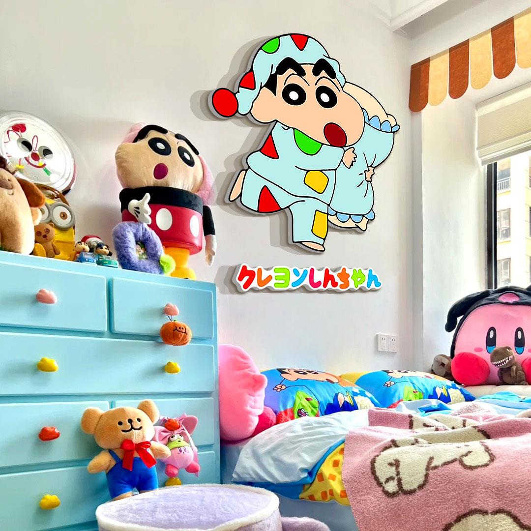 蜡笔40373 蜡小新房间布置儿童衣墙面装物饰挂画贴件柜卧门室海报