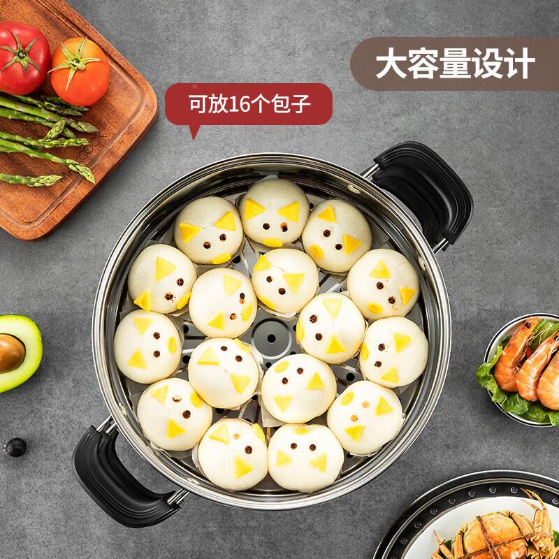 美厨锅不钢蒸锅多层家用用大容MAXCOOK量加厚复底汤蒸燃气电磁炉