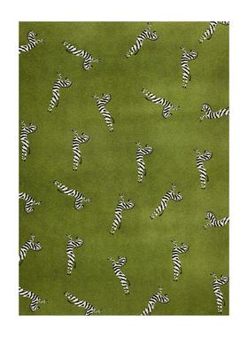 周末MRB-绿色派现边代地毯轻奢客厅简约毯茶几毯ins风卧室床绿式