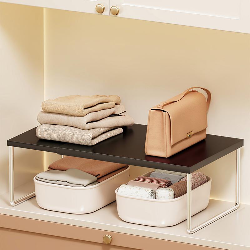 柜内分层板收纳层架物衣物理可隔伸缩整置架卧室衣橱分梦缤纷层收