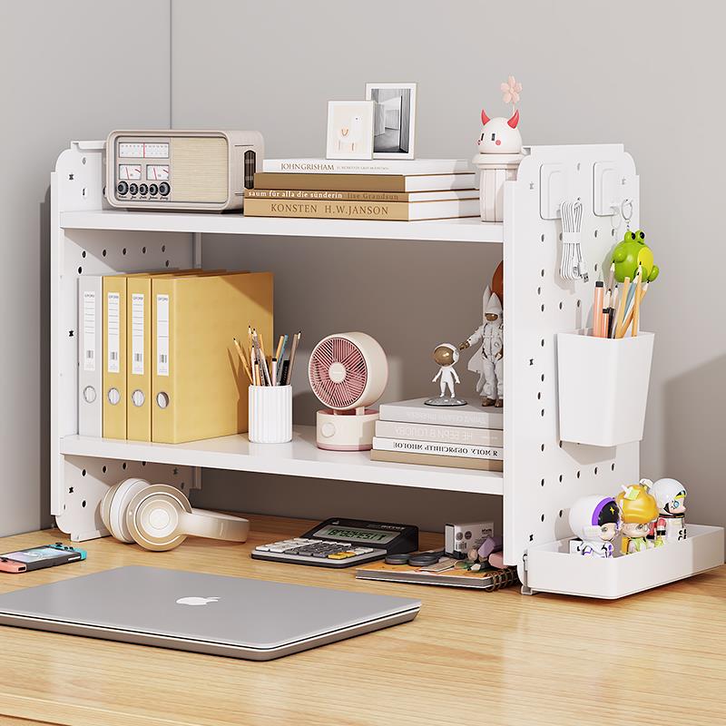 桌面置物架办洞洞上架公室工MGE位多层收纳学生铁艺整书理桌架子