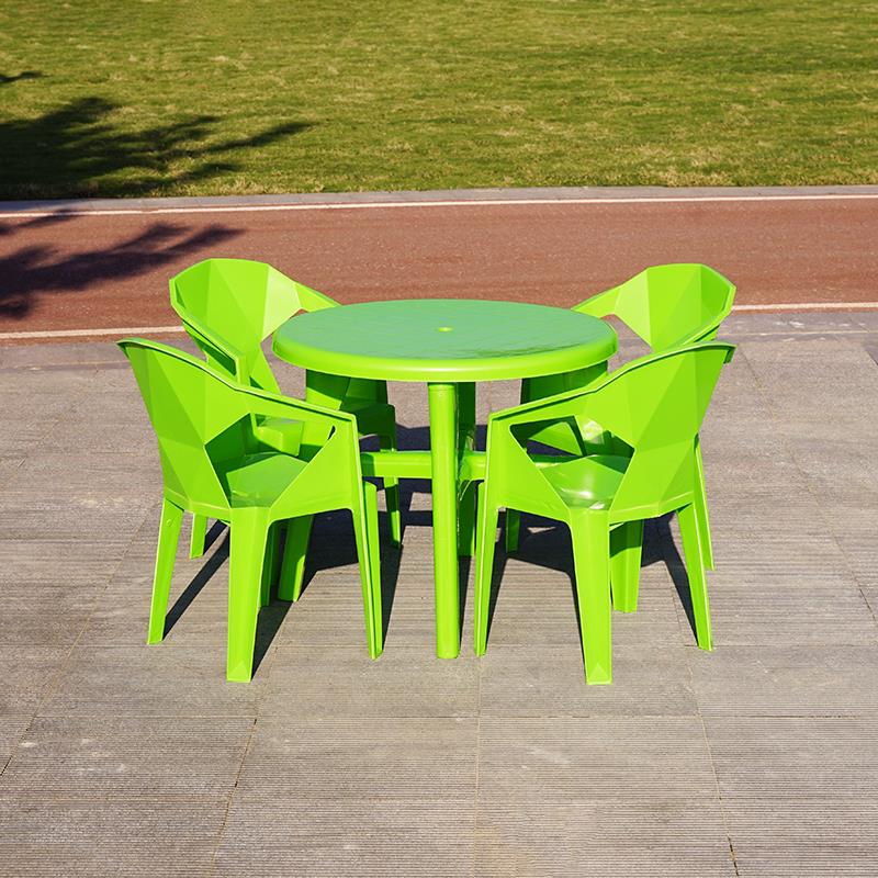 户外加厚塑料餐桌椅组合沙滩贝壳椅酒夜市烤烧啤圆桌排方桌大档休