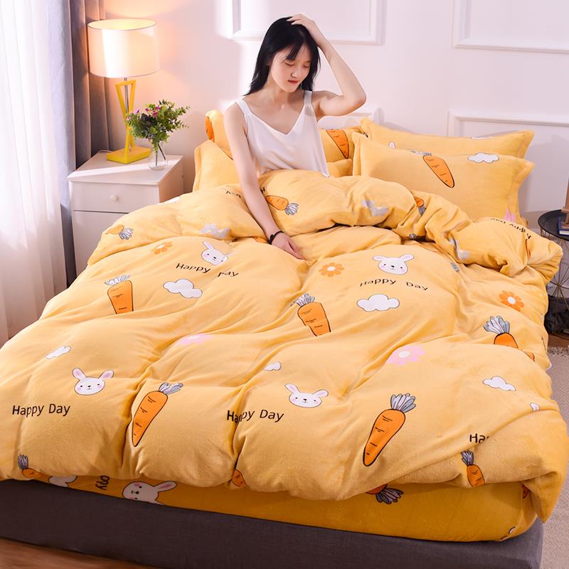 珊瑚绒被套单件加加厚绒双绒面.绒15m冬天牛奶被罩单人m1204d双人