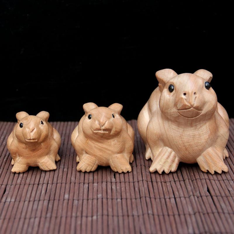 财正JJY宗桃木兔子招风水木质实艺木生木雕摆件木头十二肖客厅工