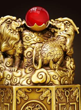 貔貅摆件黄铜聚宝盆八方来乾八卦坤AOH大财库客厅开店铺装饰业财