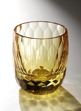 端高水晶玻璃威士钻忌杯轻奢精致感石纹家用洋酒酒杯HY-61353送礼