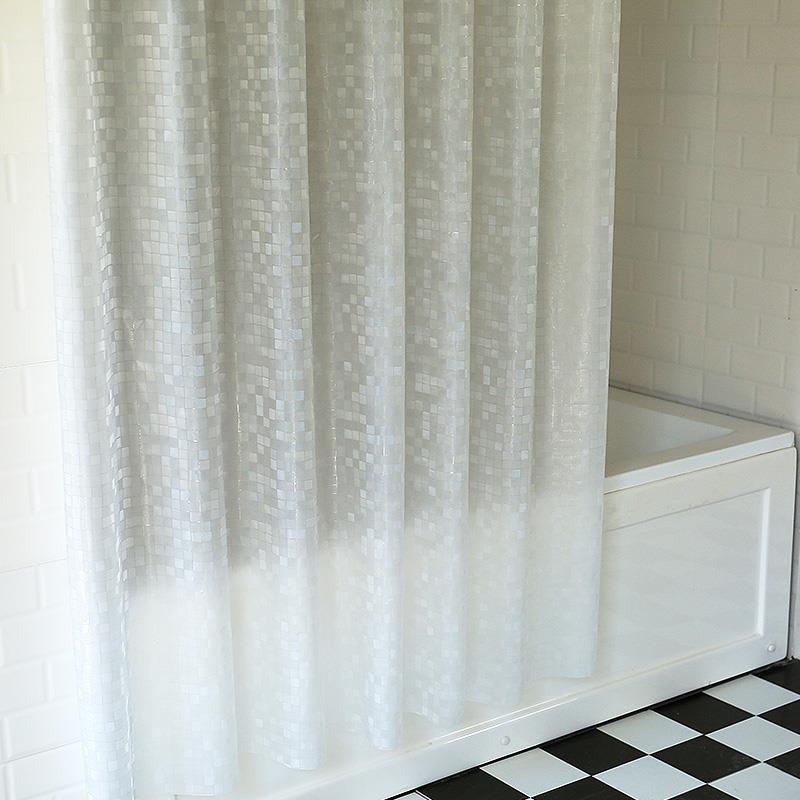 卫生间加厚北ins浴帘套装免打欧孔水门0909帘隔挡断淋帘防水浴布