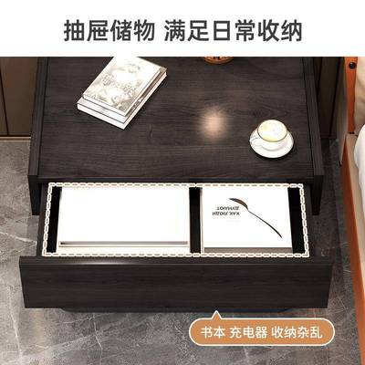 床头柜简约现代轻ins风卧床室简用易边抽屉71110柜家意式奢床头置