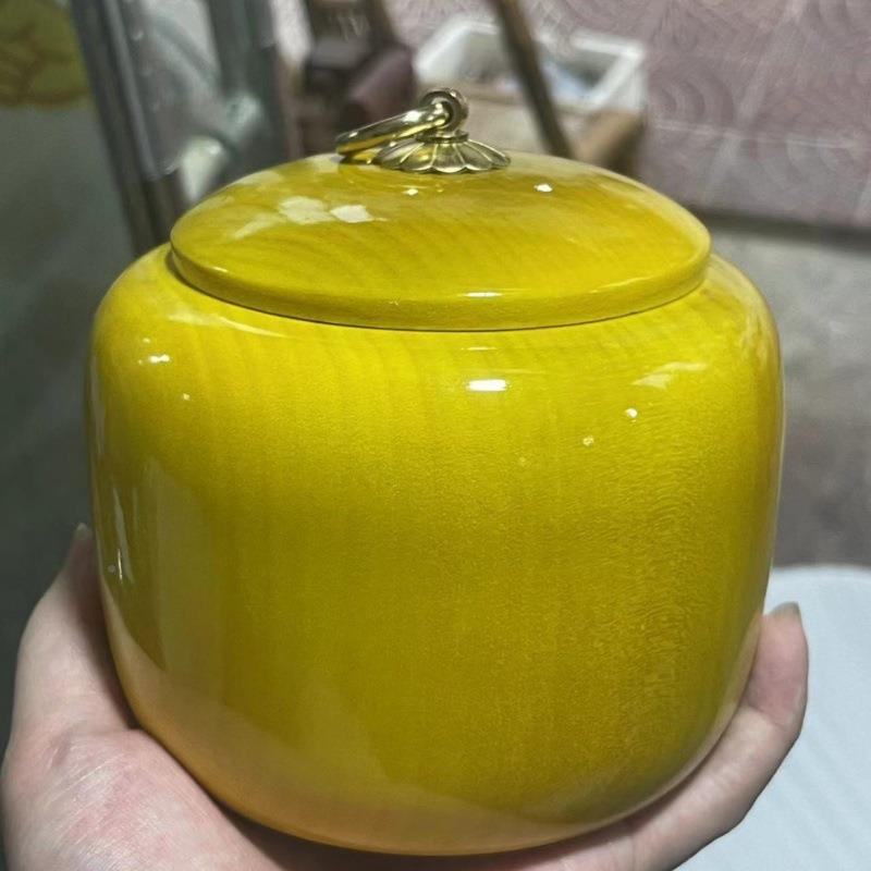 金丝楠色茶叶罐艺铭仙木苑普摆密封罐洱桌艺铭仙苑面办公件送礼佳