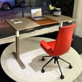 厂家现货电脑桌现代约动电降桌家用马鞍皮升书桌胡桃木简536书桌