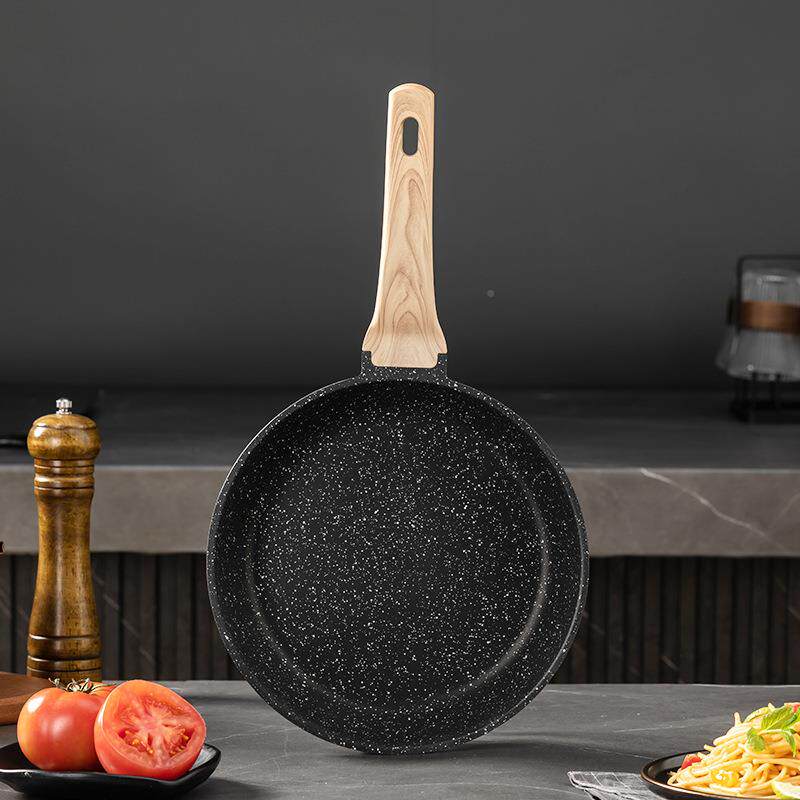 06家用无用烟电灶通平底锅麦饭石锅涂层黑色煎锅锅复合底不粘锅A