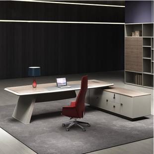 轻奢老板办公桌现代简约金融型总裁桌折叠经理大班台桌椅组合书桌