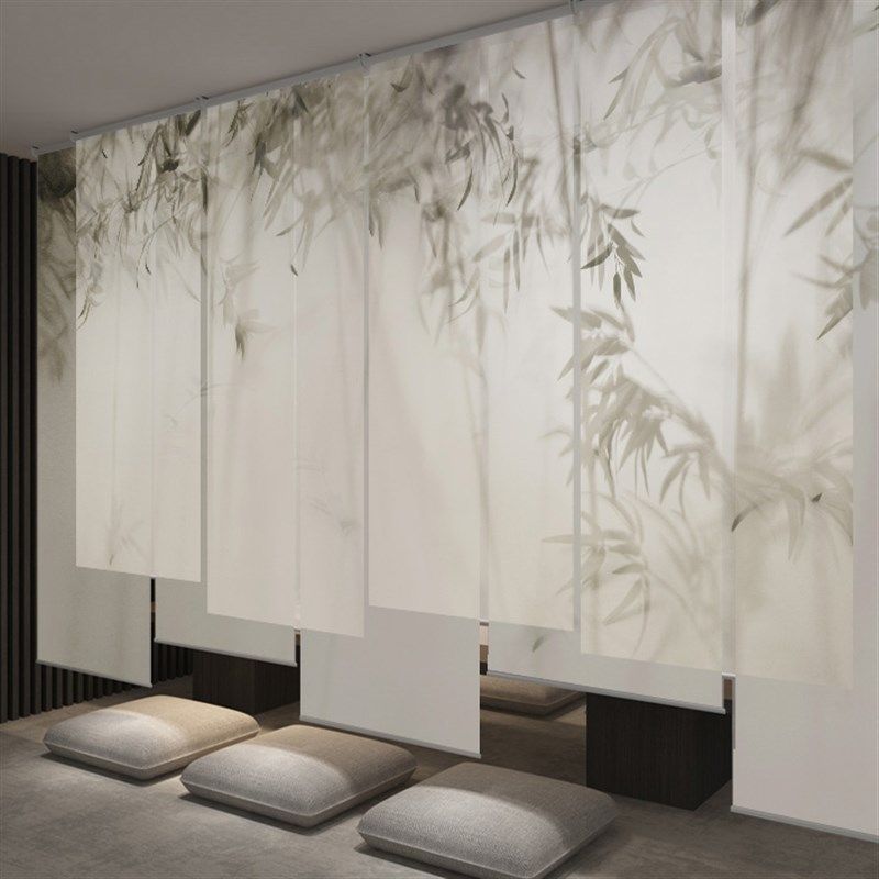 墨兰工坊软隔断中式亚麻半透卷帘玄关挂式布艺窗帘拉遮光电动定制,居家布艺,卷帘,淘宝优惠券,粉丝福利购,淘宝优惠卷