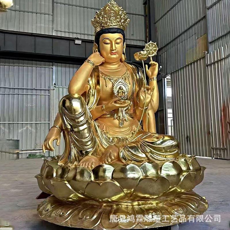大型贴金彩绘铜佛像铸铜观音释迦牟尼寺庙摆件铸铜佛像厂家发货