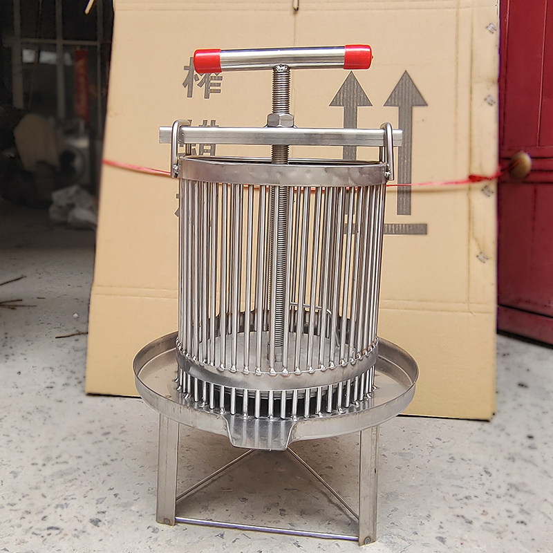 不锈钢压蜜机小型家用糖榨蜂蜜工具取蜡压打机酒糟器蜂蜜中挤压土