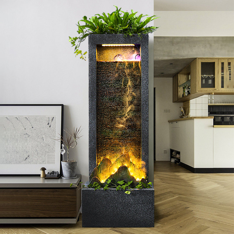 客厅水幕墙流水加湿器办公室玄关景观喷泉装饰电视柜旁边落地摆件,家居饰品,装饰摆件,淘宝优惠券,粉丝福利购,淘宝优惠卷