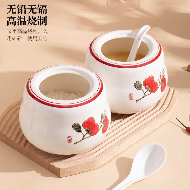猪罐家用陶瓷餐具油带盖专大容量SSRYZYG厨房用调味罐耐高温号大