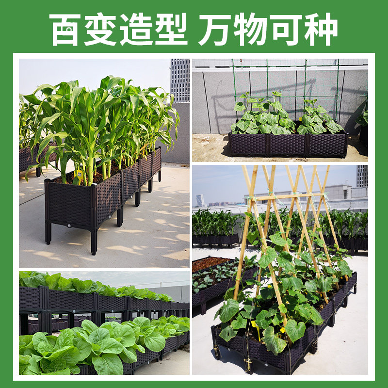 原起点加厚45%阳台种植箱家用种菜盆长方形蔬菜盆子大号种菜神器图片