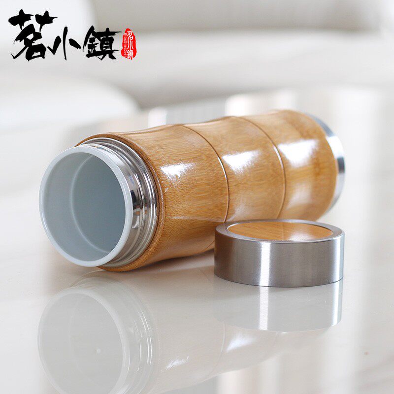竹制保温杯紫砂陶瓷不锈钢内胆商务男创意个性开水杯泡茶杯子定制