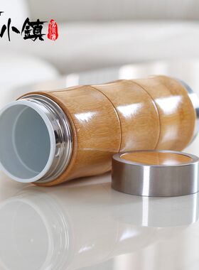 竹制保温杯紫砂陶瓷不锈钢内胆商务男创意个性开水杯泡茶杯子定制
