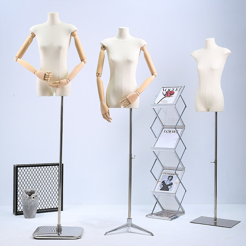 服装店扁身平胸女模特架子橱窗假人体半身女装模特道具展示架全身