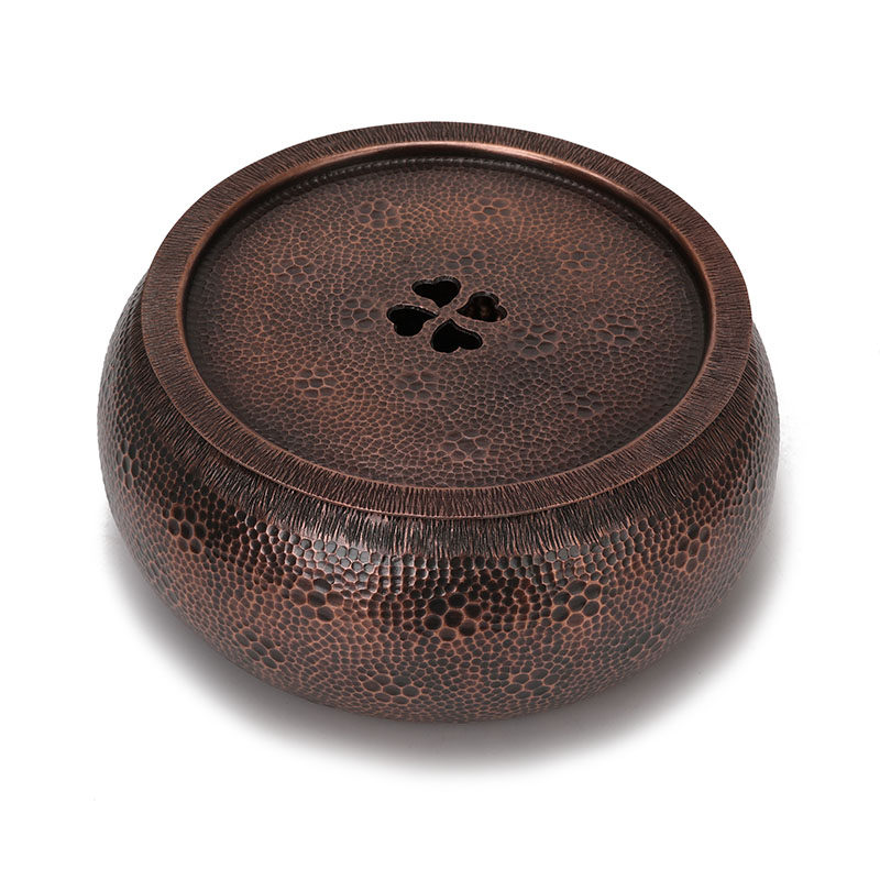 纯手工紫铜茶洗 加厚建水茶盂干泡台 水洗茶盘杯茶渣桶的器皿茶具