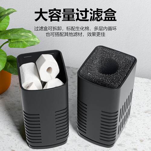 鱼缸潜水泵三合一过滤泵安静水泵水循环增氧小型吸粪水族箱循环泵