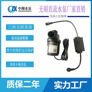 微型低噪音12/24伏三相无水景静音直流耐腐蚀小型刷循环泵潜水泵