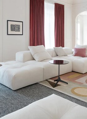 言乐居 Pixel像素沙发意式极简SABA奶油风模块组合豆腐块布艺单元