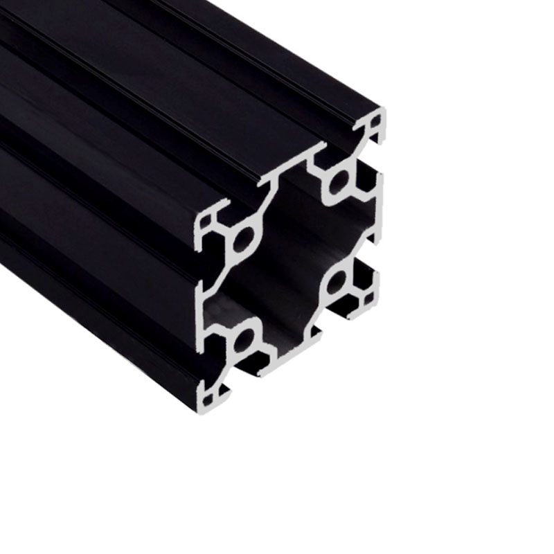 6060SH 黑色双槽型材 黑色铝材 镀黑铝发黑型材 6060双槽黑色铝材