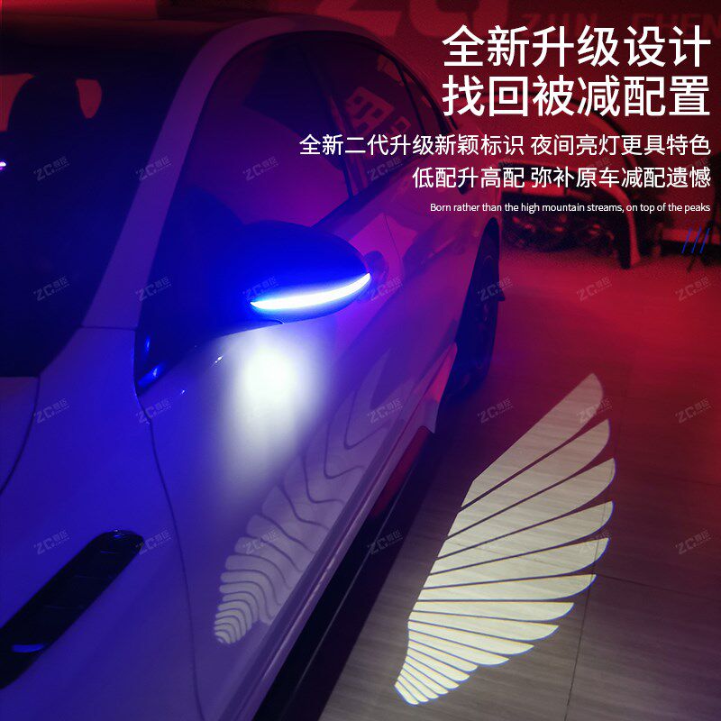 22-24-27款新C级C200l后视镜迎宾灯C260L改天使之翼后视镜投影灯
