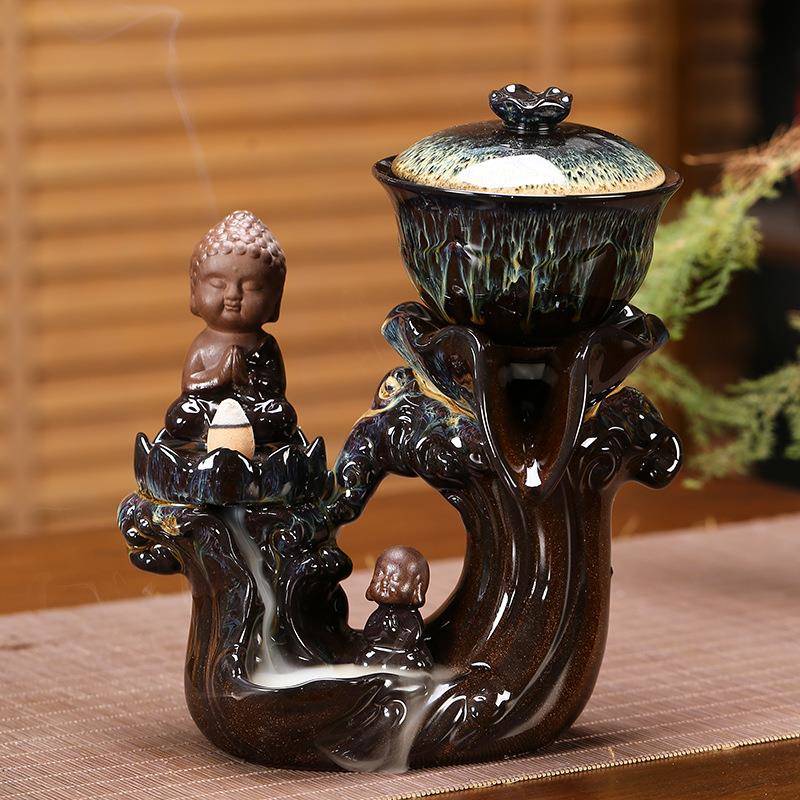 创意懒出人功套夫茶具装家用客厅自旋转水泡茶动香道茶道15-窑变-