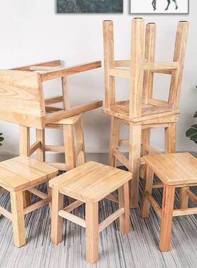 实木凳木凳凳子实家木方凳橡胶木子FUY用原木板凳椅矮凳简约餐四