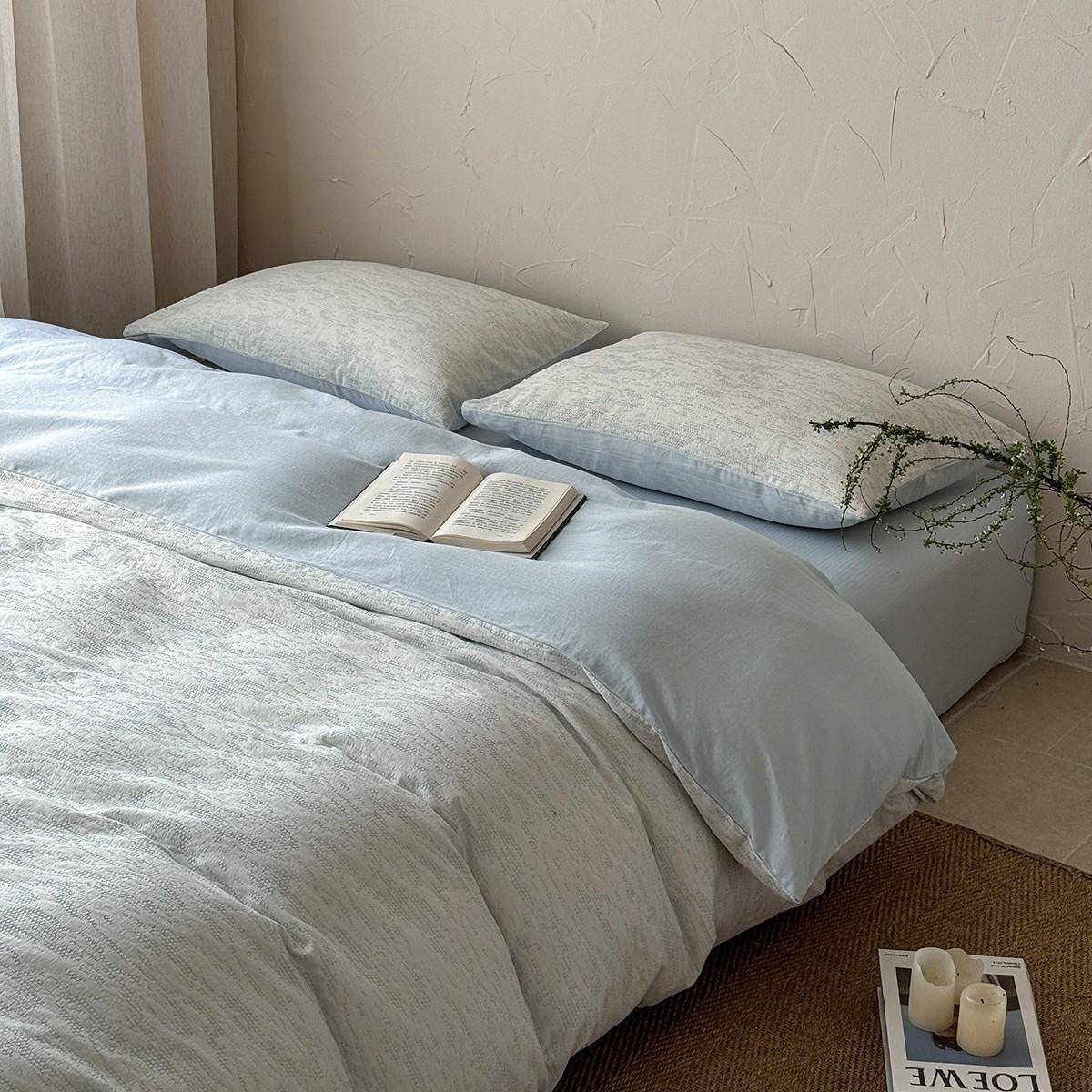 清爽舒适 简约风格 空气层提花水洗棉纯棉全棉现代床上用品四件套