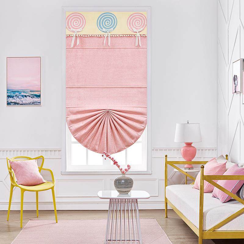 厂家供应遮阳粉色少女罗马帘成品 简约升降折帘卷帘成品升降窗帘,电子元器件市场,其它元器件,淘宝优惠券,粉丝福利购,淘宝优惠卷