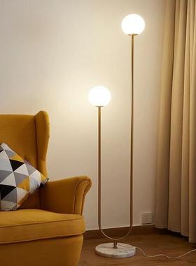 创63446意灯落地卧灯玻璃客厅室简约代t地灯家用室内玻璃大理现石