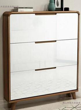 超款简约门实翻斗木框架鞋柜窄17c57934m中式家用进口入户收纳薄