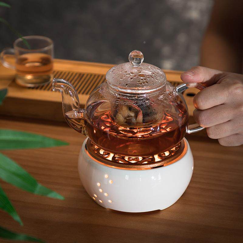 ZHV茶具水具套装温茶约器陶炉座玻璃壶瓷烛蜡底座花茶简中式茶具