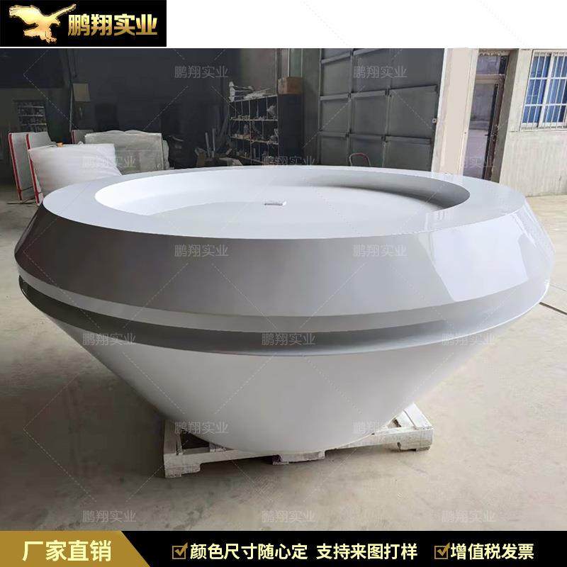 异形烤漆展台圆弧形吧台定制带灯带异形展柜全息投影展示柜定做厂