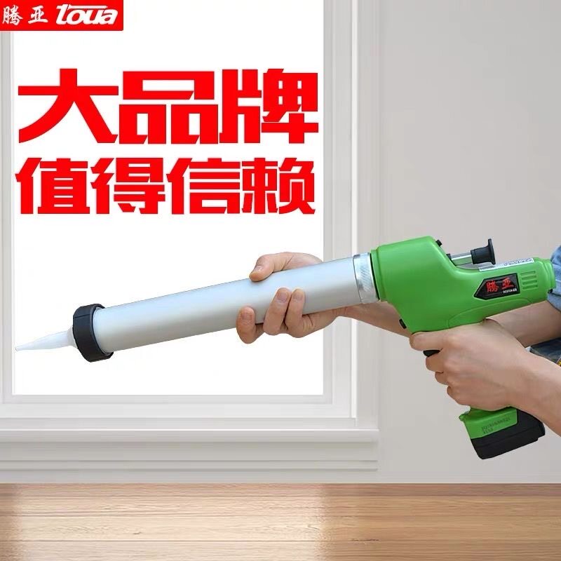 腾亚电动打胶枪美缝玻璃变速软胶硬胶结构胶枪门窗幕墙全自动锂电