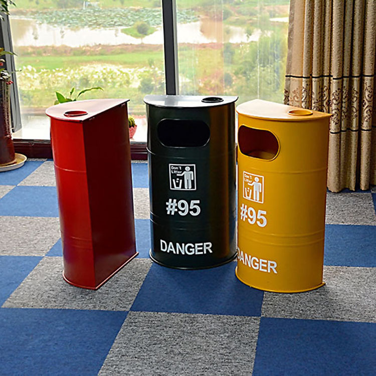 复古铁艺汽油桶工业风怀旧垃圾桶创意收纳桶家居软装邮筒信箱摆件