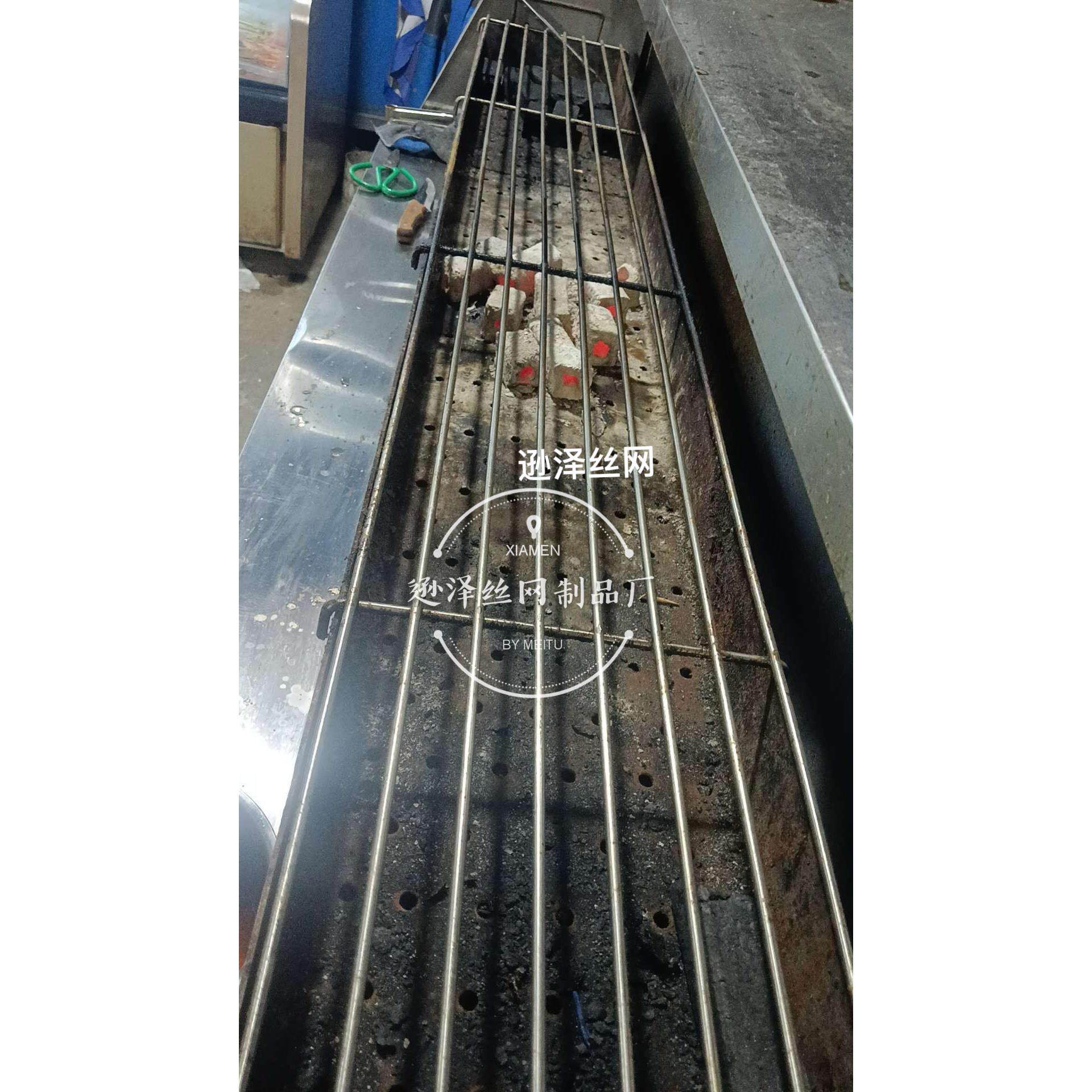 0外4不锈钢户加厚加粗RQ商白帘子篦子用烧烤网钢烤肉工具现货定做
