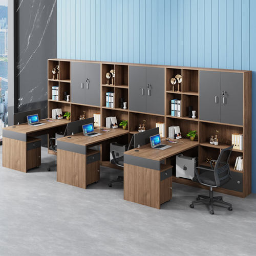 财务办公桌简约现代职员桌椅高柜组合主管办公桌带子桌会计办公室