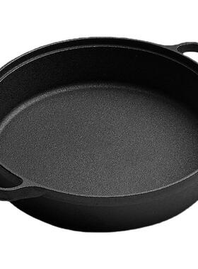 31/35cm加厚铸铁平底锅加深水煎包无锅家用不粘锅锅涂层烙饼煎锅