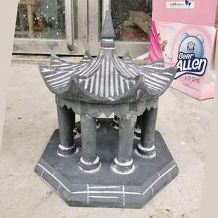 青石亭子假山石亭摆件六凉亭定制精品小石桥石头子八角亭景观庭院