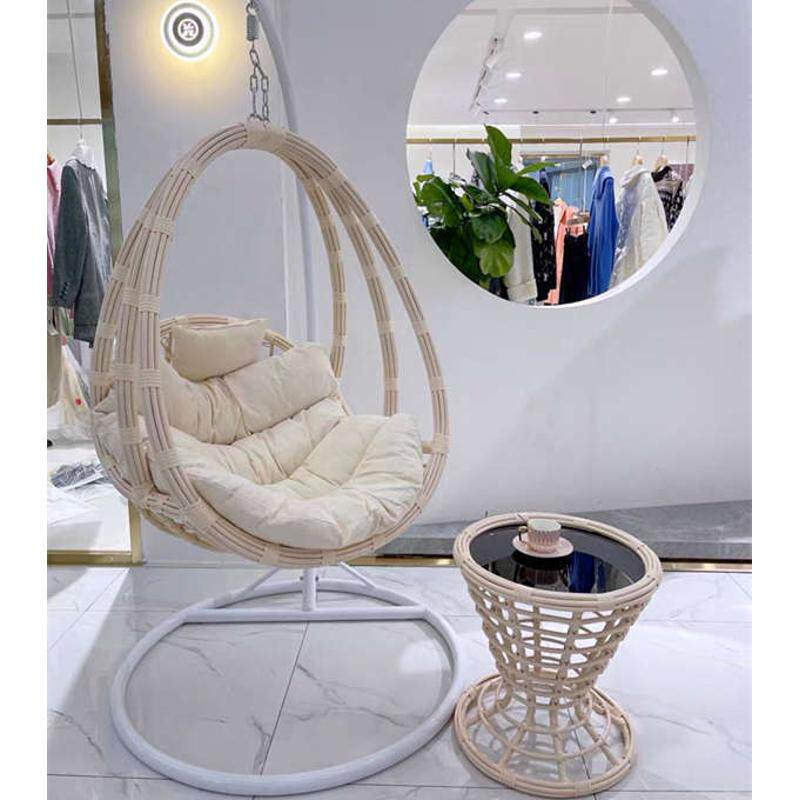 吊椅阳台家用休闲椅摇篮室内椅红鸟巢吊床秋千吊篮藤椅懒人网摇椅