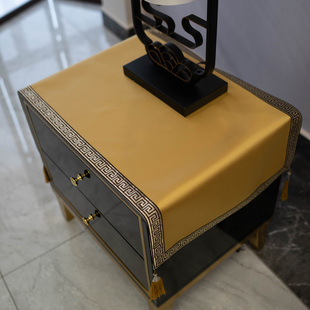 床头柜盖布轻奢现代简约纯色新中式斗柜盖布罩冰箱防尘罩空调罩斗