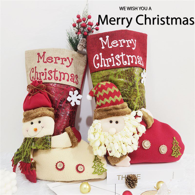 圣诞袜子礼物袋圣诞节装饰品挂件老人礼品袜幼儿园儿童大号糖果袋