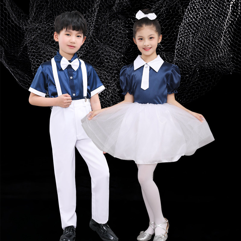六一儿童节演出服合唱服背带裤大合唱团表演服中小学生诗歌朗诵服