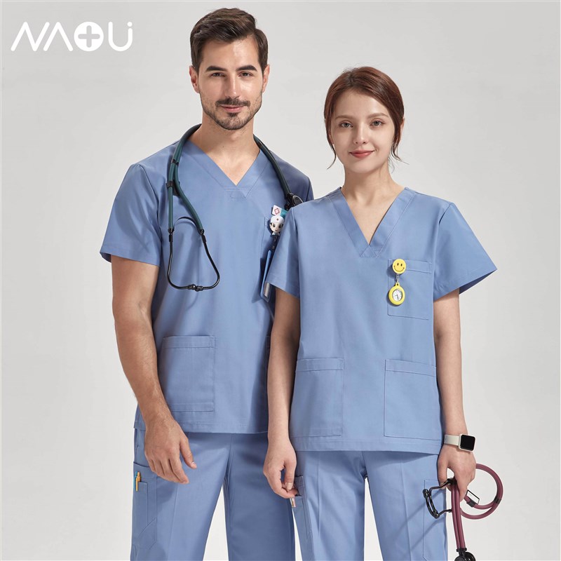 南欧鱼手术服洗手衣女刷手衣短袖套装手术室工作服护士医生制服男